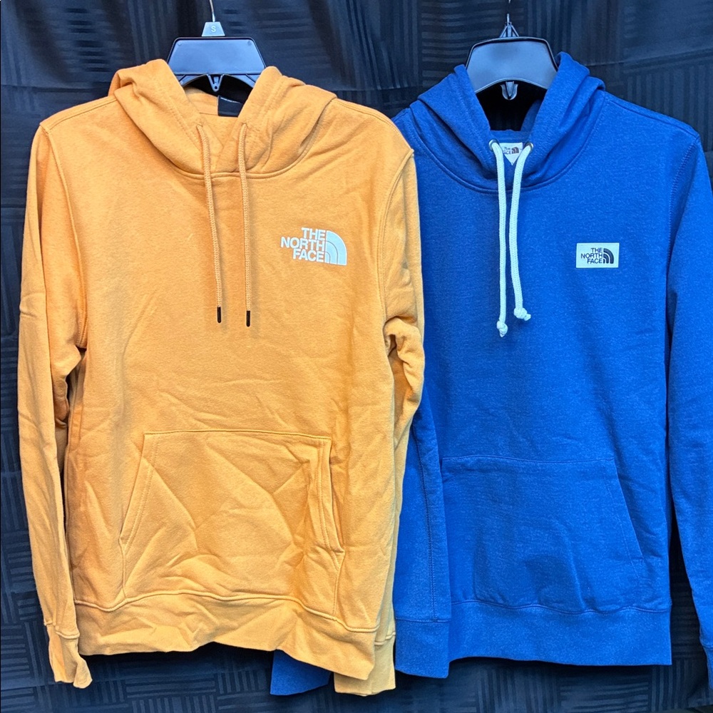 The North Face Men's SMALL Hoodies - Bundle Orange and Blue